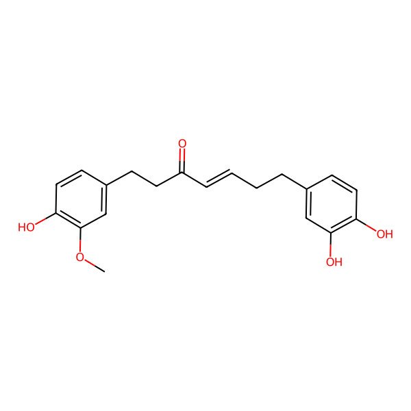 2D Structure of (E)-1-(3-Methoxy-4-hydroxyphenyl)-7-(3,4-dihydroxyphenyl)-4-hepten-3-one