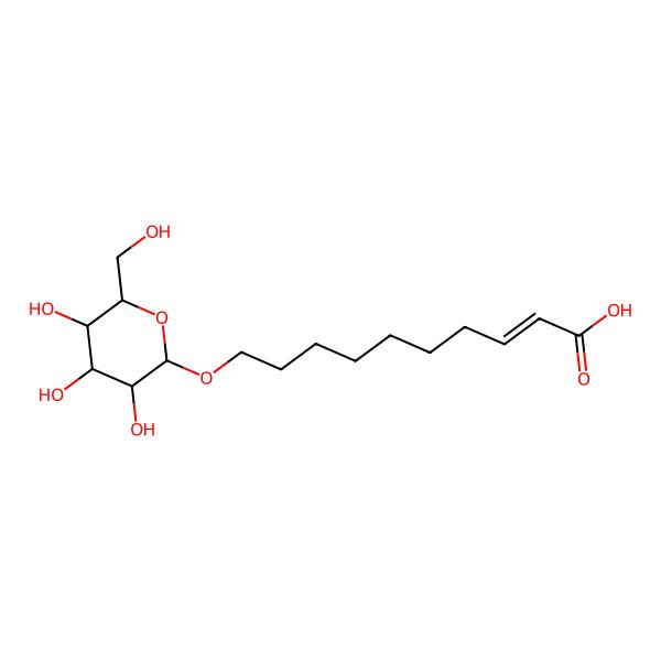 2D Structure of (E)-10-(beta-D-Glucopyranosyloxy)-2-decenoic acid