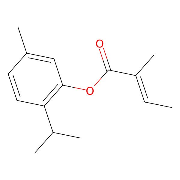 2D Structure of (E)-2-Isopropyl-5-methylphenyl 2-methylbut-2-enoate 2D Structure of (E)-2-Isopropyl-5-methylphenyl 2-methylbut-2-enoate