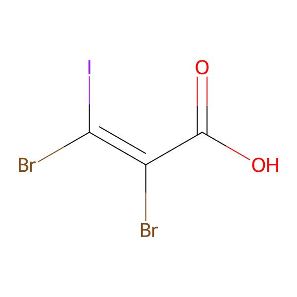 2D Structure of (E)-2,3-dibromo-3-iodoprop-2-enoic acid