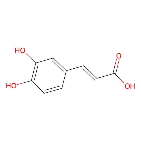 2D Structure of (E)-3-(3,4-dihydroxyphenyl)prop-2-enoic acid