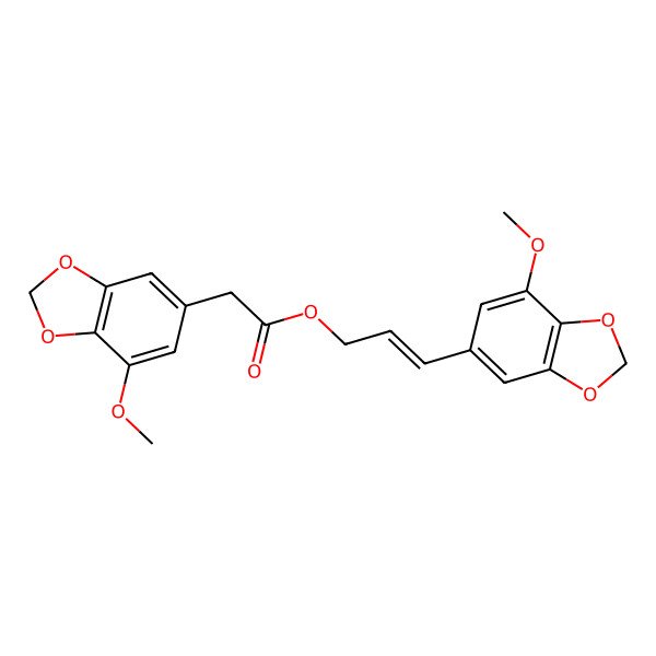 2D Structure of [(E)-3-(7-methoxy-1,3-benzodioxol-5-yl)prop-2-enyl] 2-(7-methoxy-1,3-benzodioxol-5-yl)acetate