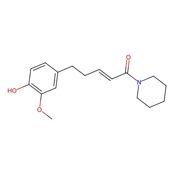 2D Structure of (E)-5-(4-hydroxy-3-methoxy-phenyl)-1-(1-piperidyl)pent-2-en-1-one