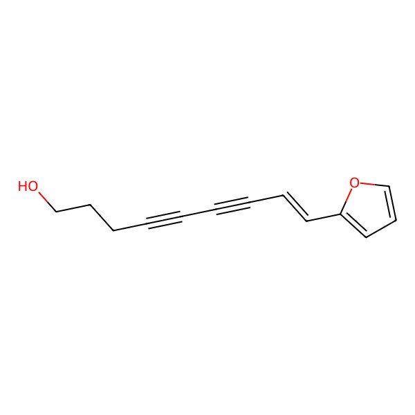 2D Structure of (E)-9-(furan-2-yl)non-8-en-4,6-diyn-1-ol