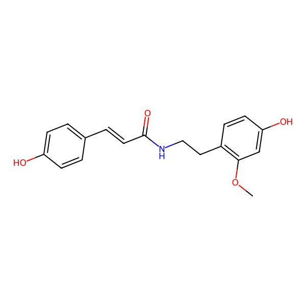 2D Structure of (E)-N-[2-(4-hydroxy-2-methoxyphenyl)ethyl]-3-(4-hydroxyphenyl)prop-2-enamide