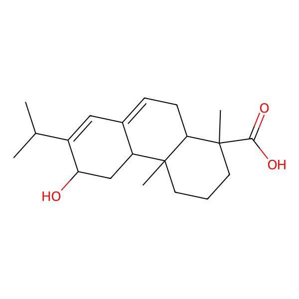 2D Structure of (1R,4aR,4bR,6S,10aS)-6-hydroxy-1,4a-dimethyl-7-propan-2-yl-2,3,4,4b,5,6,10,10a-octahydrophenanthrene-1-carboxylic acid