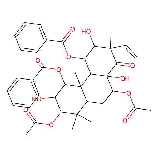 2D Structure of (13S)-1alpha,11alpha-Bis(benzoyloxy)-3alpha,7alpha-diacetoxy-2alpha,8beta,12alpha-trihydroxypimara-15-ene-14-one