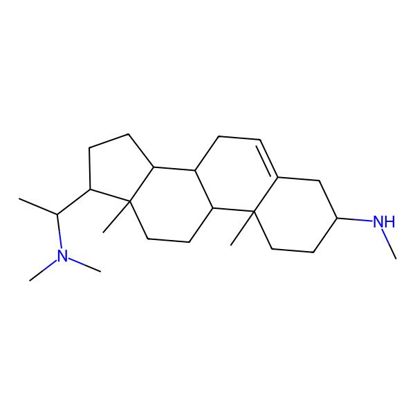 2D Structure of (8S,10R,13S)-17-[(1S)-1-(dimethylamino)ethyl]-N,10,13-trimethyl-2,3,4,7,8,9,11,12,14,15,16,17-dodecahydro-1H-cyclopenta[a]phenanthren-3-amine