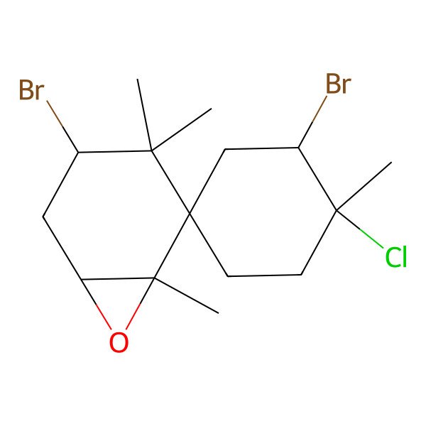 2D Structure of (1S,1'S,2R,2'S,4R,6R)-2',4-dibromo-1'-chloro-1,1',3,3-tetramethylspiro[7-oxabicyclo[4.1.0]heptane-2,4'-cyclohexane]