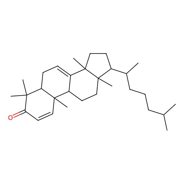 2D Structure of (9R,10R,13S,14S,17S)-4,4,10,13,14-pentamethyl-17-[(2S)-6-methylheptan-2-yl]-5,6,9,11,12,15,16,17-octahydrocyclopenta[a]phenanthren-3-one