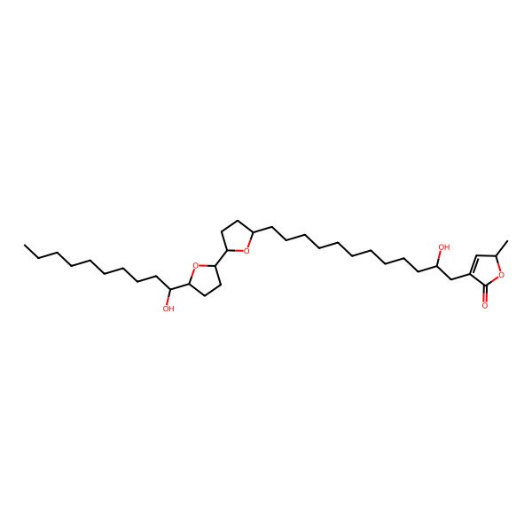 2D Structure of (2S)-4-[(2S)-2-hydroxy-12-[(2R,5R)-5-[(2R,5S)-5-[(1S)-1-hydroxydecyl]oxolan-2-yl]oxolan-2-yl]dodecyl]-2-methyl-2H-furan-5-one