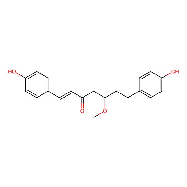 2D Structure of (E,5S)-1,7-bis(4-hydroxyphenyl)-5-methoxyhept-1-en-3-one 2D Structure of (E,5S)-1,7-bis(4-hydroxyphenyl)-5-methoxyhept-1-en-3-one