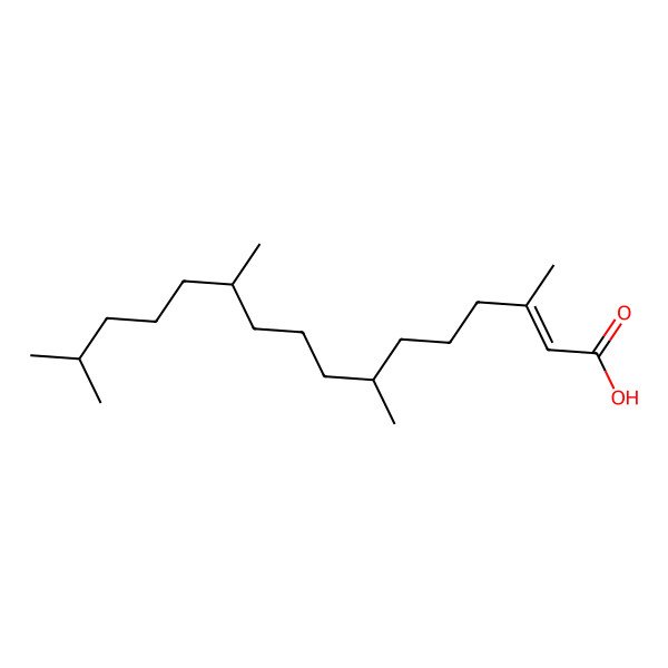 2D Structure of (E,7S,11S)-3,7,11,15-tetramethylhexadec-2-enoic acid