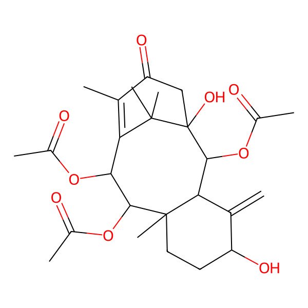 2D Structure of [(1S,2S,5S,8R,9R,10R)-2,9-diacetyloxy-1,5-dihydroxy-8,12,15,15-tetramethyl-4-methylidene-13-oxo-10-tricyclo[9.3.1.03,8]pentadec-11-enyl] acetate
