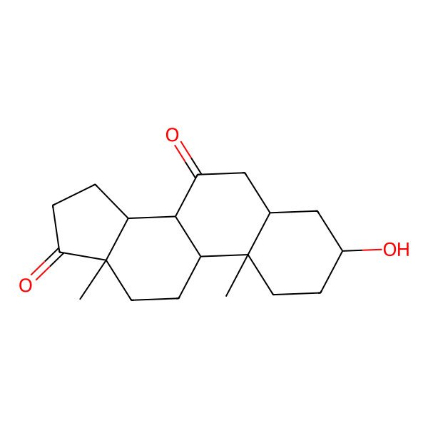 2D Structure of (3R,5R,8R,9S,10S,13S,14S)-3-hydroxy-10,13-dimethyl-2,3,4,5,6,8,9,11,12,14,15,16-dodecahydro-1H-cyclopenta[a]phenanthrene-7,17-dione