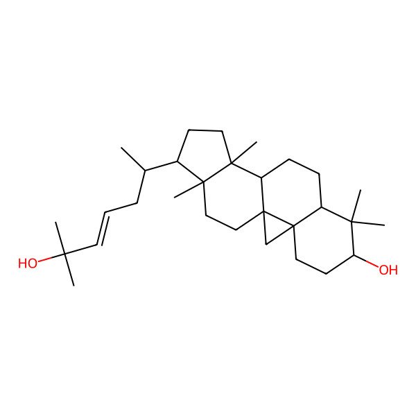 2D Structure of (1S,3R,6S,8R,11S,12S,15R,16R)-15-[(2R)-6-hydroxy-6-methylhept-4-en-2-yl]-7,7,12,16-tetramethylpentacyclo[9.7.0.01,3.03,8.012,16]octadecan-6-ol