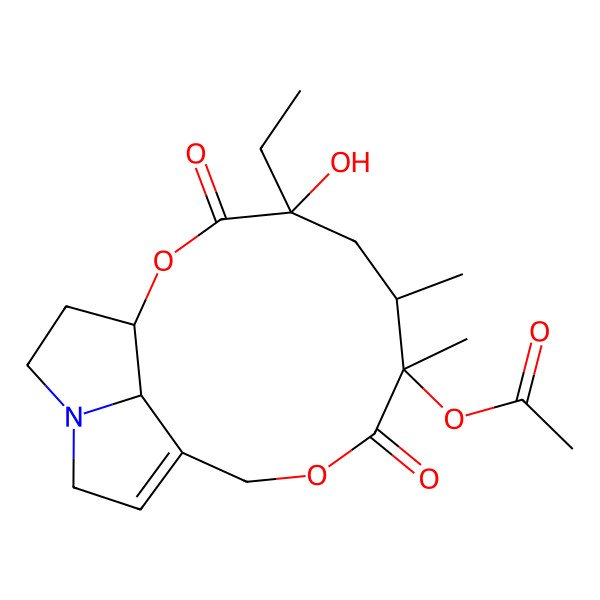 2D Structure of [(1R,4S,6R,7S,17R)-4-Ethyl-4-hydroxy-6,7-dimethyl-3,8-dioxo-2,9-dioxa-14-azatricyclo[9.5.1.014,17]heptadec-11-en-7-yl] acetate