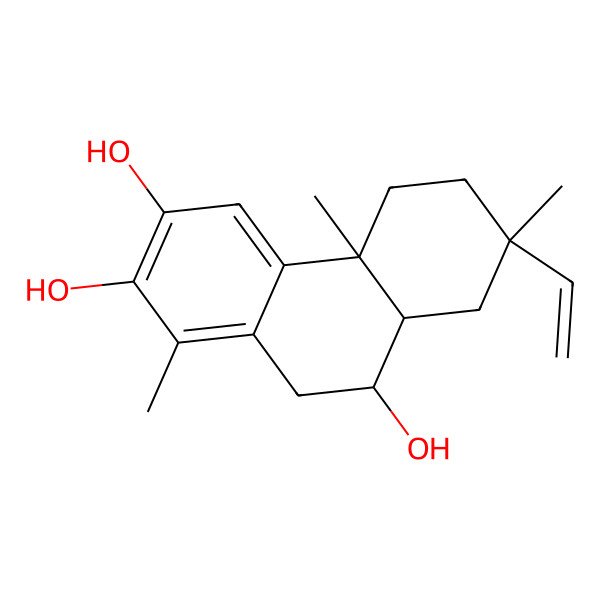 2D Structure of (4bR,7R,8aR,9S)-7-ethenyl-1,4b,7-trimethyl-5,6,8,8a,9,10-hexahydrophenanthrene-2,3,9-triol