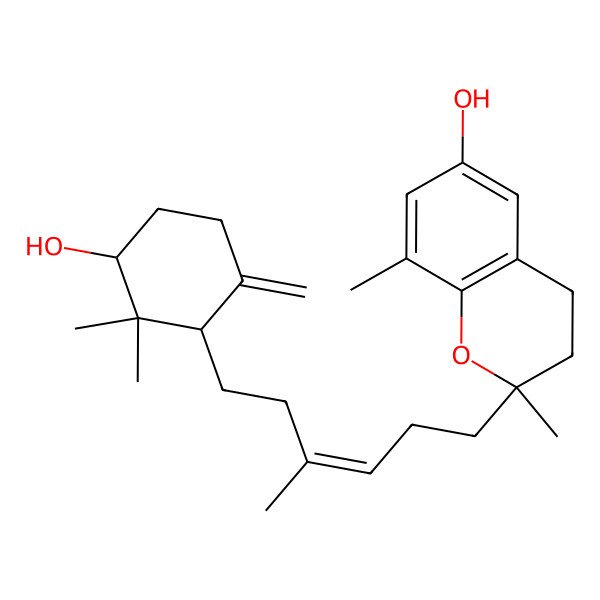 2D Structure of 2-[(E)-6-(3-hydroxy-2,2-dimethyl-6-methylidenecyclohexyl)-4-methylhex-3-enyl]-2,8-dimethyl-3,4-dihydrochromen-6-ol