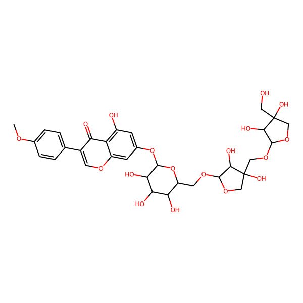 2D Structure of 7-[[6-O-(5-O-D-Apio-beta-D-furanosyl-D-apio-beta-D-furanosyl)-beta-D-glucopyranosyl]oxy]-4'-methoxy-5-hydroxyisoflavone