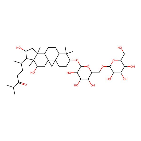 2D Structure of 3beta-[6-O-(beta-D-Glucopyranosyl)-beta-D-glucopyranosyloxy]-12alpha,16beta-dihydroxy-5alpha-cycloartane-24-one