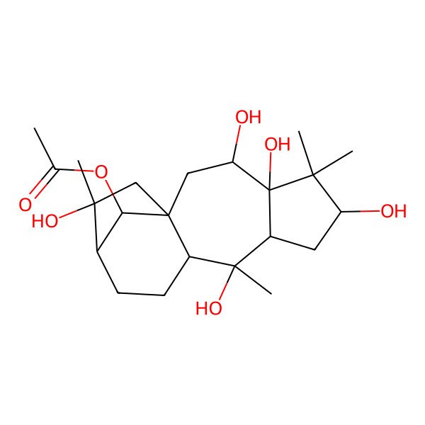 2D Structure of [(1S,3R,4R,6S,8S,9S,10R,13R,14R,16R)-3,4,6,9,14-pentahydroxy-5,5,9,14-tetramethyl-16-tetracyclo[11.2.1.01,10.04,8]hexadecanyl] acetate