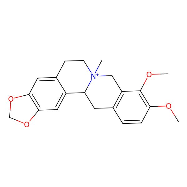 2D Structure of (1R,13S)-16,17-dimethoxy-13-methyl-5,7-dioxa-13-azoniapentacyclo[11.8.0.02,10.04,8.015,20]henicosa-2,4(8),9,15(20),16,18-hexaene