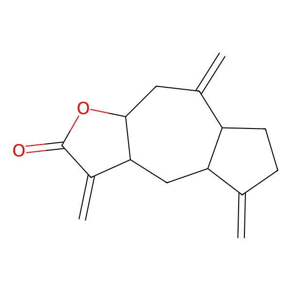 2D Structure of (3aR,5aR,8aR,9aR)-1,5,8-trimethylidene-3a,4,5a,6,7,8a,9,9a-octahydroazuleno[6,5-b]furan-2-one