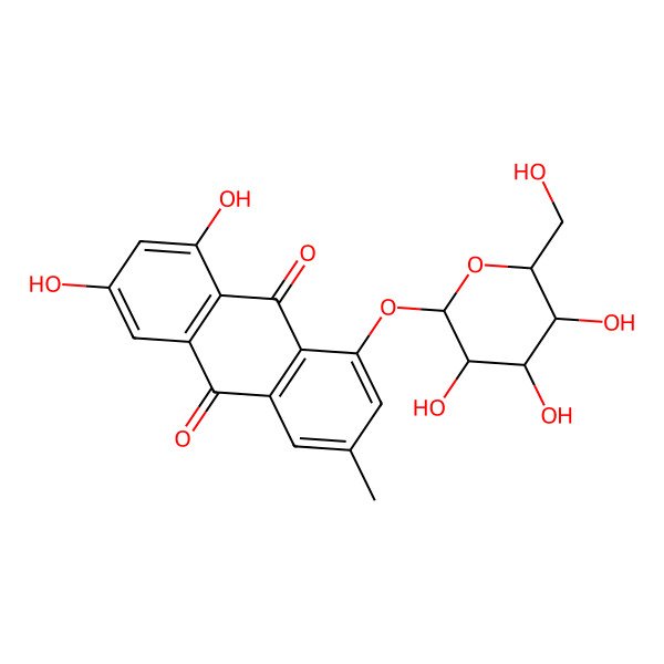 2D Structure of Emodin 1-O-beta-D-glucoside
