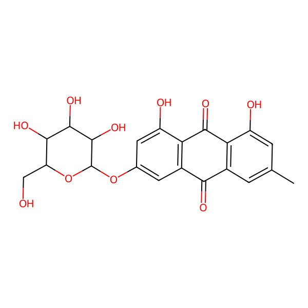 2D Structure of Emodin 6-O-|A-D-glucoside