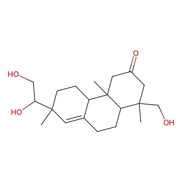 2D Structure of (1R,4aS,4bR,7S,10aS)-7-(1,2-dihydroxyethyl)-1-(hydroxymethyl)-1,4a,7-trimethyl-2,4,4b,5,6,9,10,10a-octahydrophenanthren-3-one 2D Structure of (1R,4aS,4bR,7S,10aS)-7-(1,2-dihydroxyethyl)-1-(hydroxymethyl)-1,4a,7-trimethyl-2,4,4b,5,6,9,10,10a-octahydrophenanthren-3-one