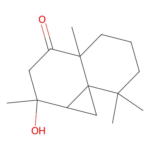 2D Structure of (1aS,2S,4aS,8aR)-2-hydroxy-2,4a,8,8-tetramethyl-1,1a,3,5,6,7-hexahydrocyclopropa[d]naphthalen-4-one