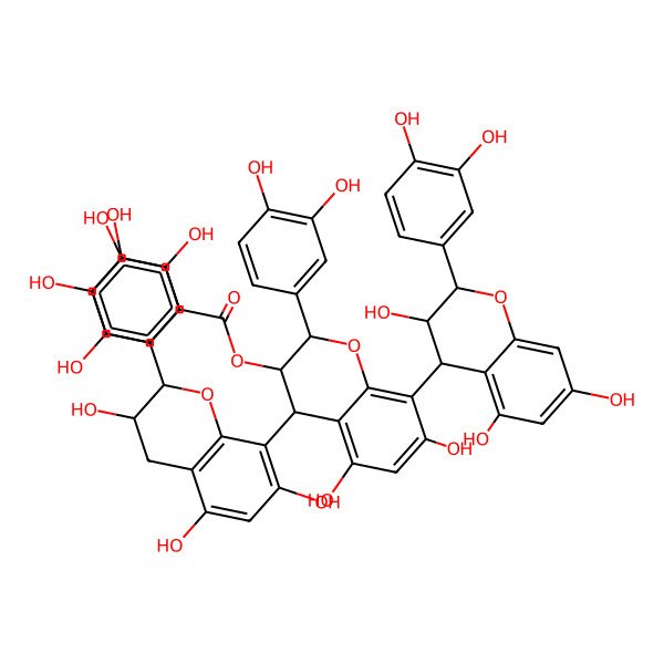 2D Structure of Epicatechin-(4beta->8)-epicatechin-(4beta->8)-catechin 3''-gallate 2D Structure of Epicatechin-(4beta->8)-epicatechin-(4beta->8)-catechin 3''-gallate