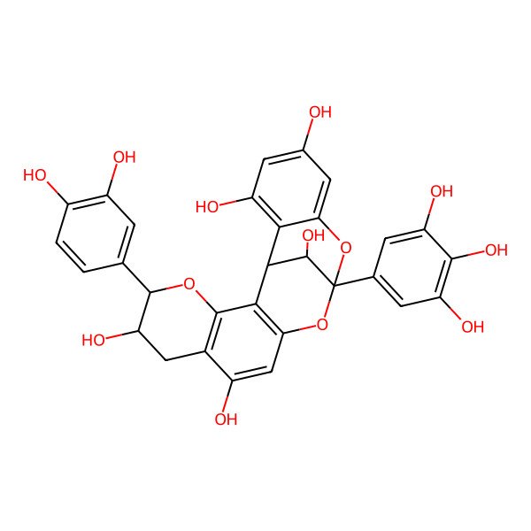 2D Structure of epigallocatechin-(4beta->8,2beta->O-7)-epicatechin