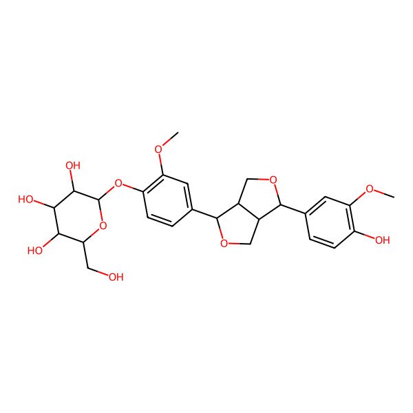 2D Structure of Epipinoresinol 4'-O-glucoside