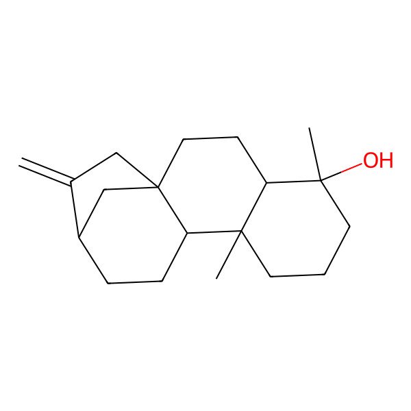2D Structure of (1S,4S,5S,9S,10R,13R)-5,9-dimethyl-14-methylidenetetracyclo[11.2.1.01,10.04,9]hexadecan-5-ol