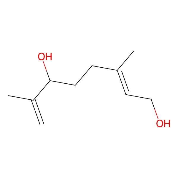 2D Structure of (E,R)-3,7-Dimethylocta-2,7-diene-1,6-diol