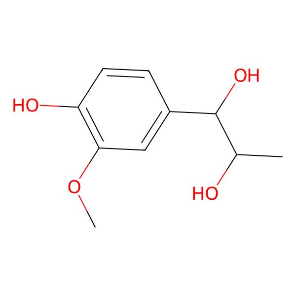 2D Structure of Erythro-1-(3-methoxy-4-hydroxy-phenyl)-propan-1,2-diol