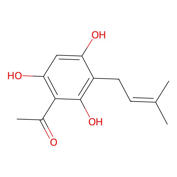 2D Structure of Ethanone, 1-[2,4,6-trihydroxy-3-(3-methyl-2-butenyl)phenyl]-