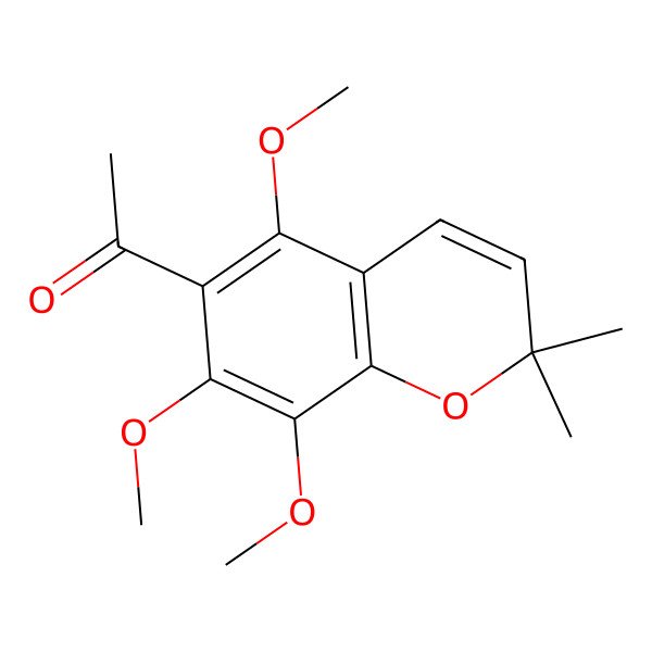 2D Structure of Ethanone, 1-(5,7,8-trimethoxy-2,2-dimethyl-2H-1-benzopyran-6-yl)- 2D Structure of Ethanone, 1-(5,7,8-trimethoxy-2,2-dimethyl-2H-1-benzopyran-6-yl)-