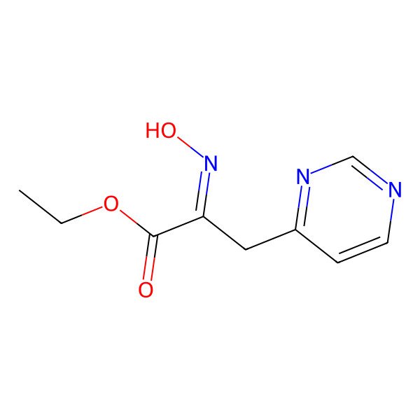 2D Structure of ethyl (2Z)-2-hydroxyimino-3-pyrimidin-4-ylpropanoate