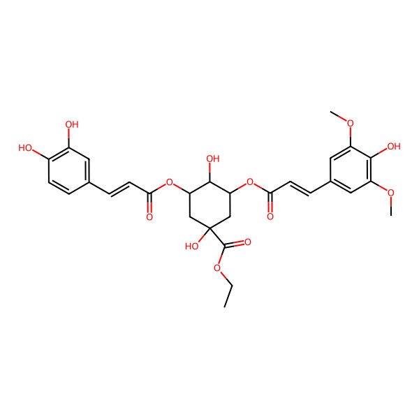 2D Structure of ethyl 5-O-caffeoyl-3-O-sinapoylquinate 2D Structure of ethyl 5-O-caffeoyl-3-O-sinapoylquinate