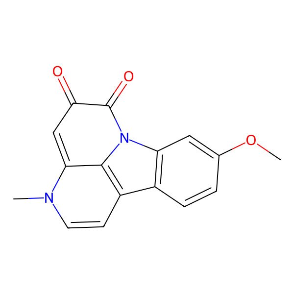 2D Structure of 13-Methoxy-6-methyl-1,6-diazatetracyclo[7.6.1.05,16.010,15]hexadeca-4,7,9(16),10(15),11,13-hexaene-2,3-dione