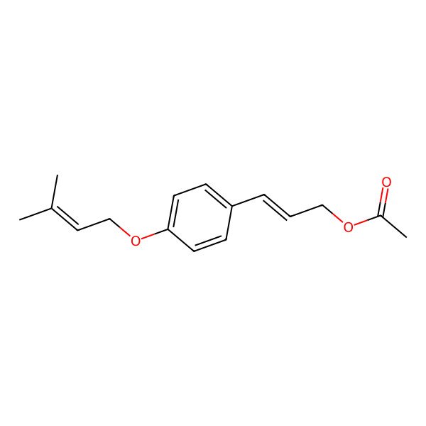 2D Structure of [(E)-3-[4-(3-methylbut-2-enoxy)phenyl]prop-2-enyl] acetate