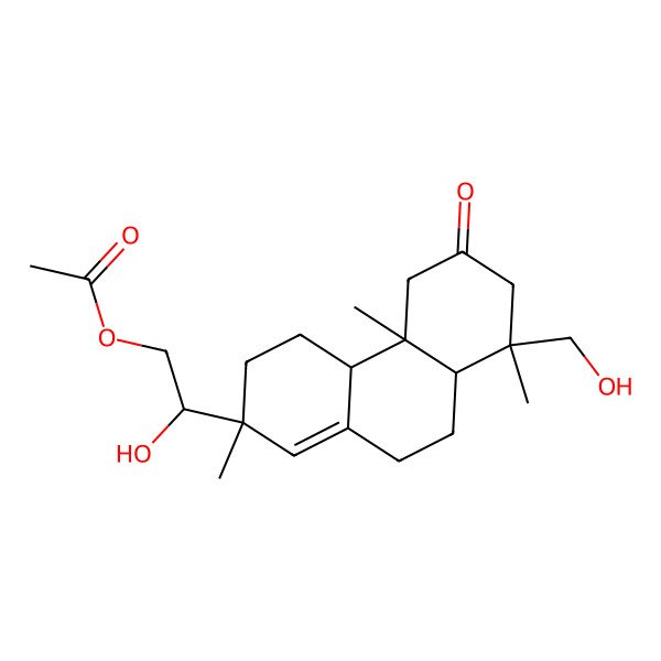 2D Structure of [2-Hydroxy-2-[8-(hydroxymethyl)-2,4b,8-trimethyl-6-oxo-3,4,4a,5,7,8a,9,10-octahydrophenanthren-2-yl]ethyl] acetate