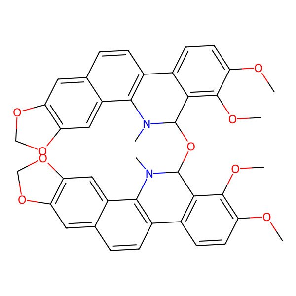 2D Structure of (13S)-13-[[(13R)-1,2-dimethoxy-12-methyl-13H-[1,3]benzodioxolo[5,6-c]phenanthridin-13-yl]oxy]-1,2-dimethoxy-12-methyl-13H-[1,3]benzodioxolo[5,6-c]phenanthridine
