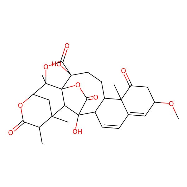 2D Structure of (1S,2S,3R,6R,7R,12R,15R,16S,19R,22S,23R,26S)-6,19-dihydroxy-12-methoxy-1,15,22,26-tetramethyl-4,21,24-trioxaheptacyclo[21.3.1.02,6.03,19.03,22.07,16.010,15]heptacosa-8,10-diene-5,14,20,25-tetrone