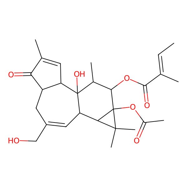 2D Structure of 12-O-tiglyl-4-deoxy-4alpha-phorbol-13-acetate