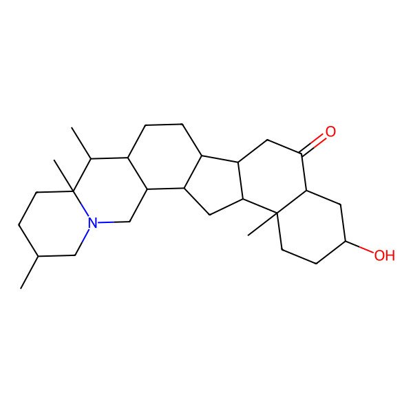 2D Structure of (1R,2S,6S,9S,10R,11R,14S,15S,18S,20S,23R,24S)-20-hydroxy-6,9,10,23-tetramethyl-4-azahexacyclo[12.11.0.02,11.04,9.015,24.018,23]pentacosan-17-one