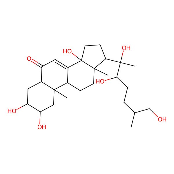 2D Structure of (2S,3R,5R,9R,10R,13R,14S,17S)-2,3,14-trihydroxy-10,13-dimethyl-17-[(2R,3R)-2,3,7-trihydroxy-6-methylheptan-2-yl]-2,3,4,5,9,11,12,15,16,17-decahydro-1H-cyclopenta[a]phenanthren-6-one